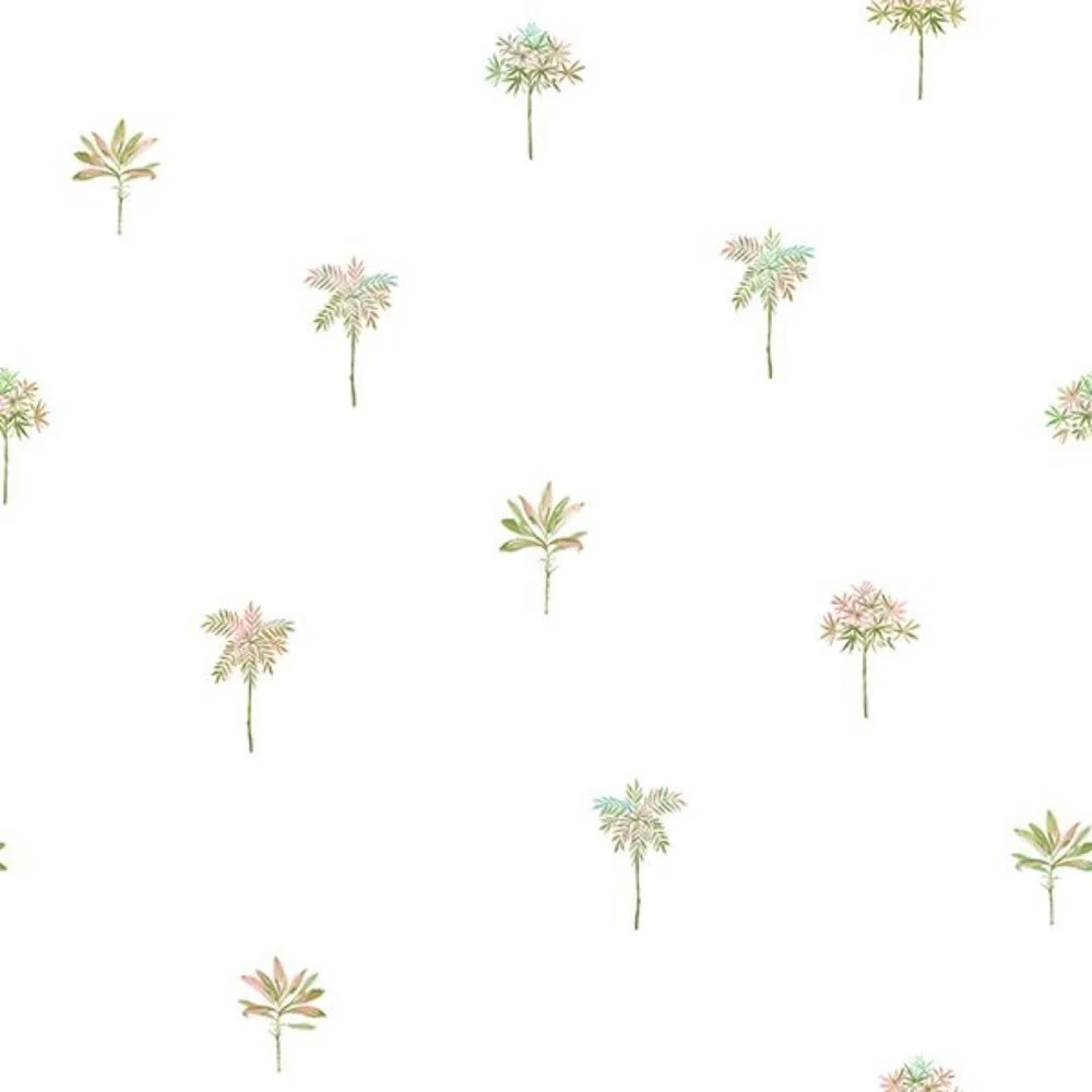 Wallpaper Palmetto Pink Leaves Palm Trees